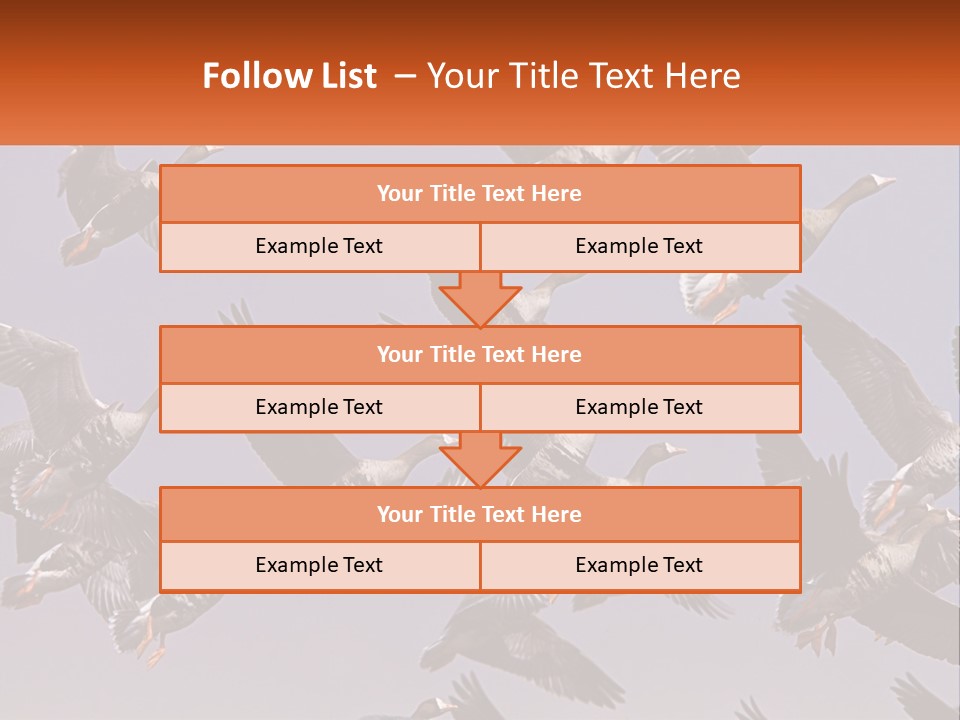 A Flock Of Birds Flying Through A Blue Sky PowerPoint Template