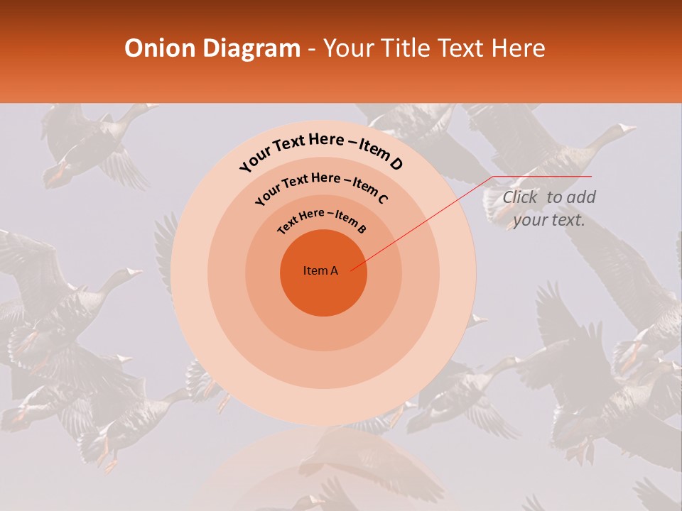 A Flock Of Birds Flying Through A Blue Sky PowerPoint Template