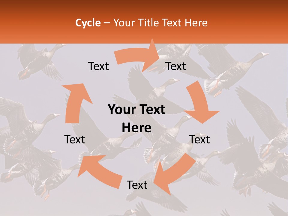 A Flock Of Birds Flying Through A Blue Sky PowerPoint Template
