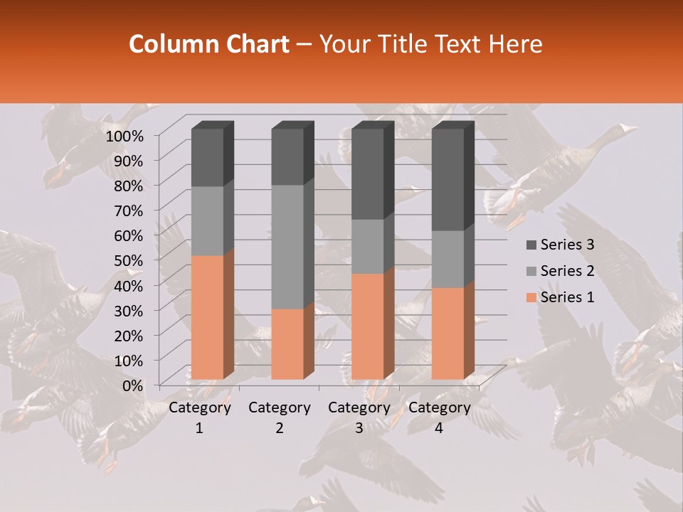 A Flock Of Birds Flying Through A Blue Sky PowerPoint Template