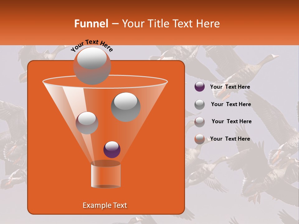 A Flock Of Birds Flying Through A Blue Sky PowerPoint Template
