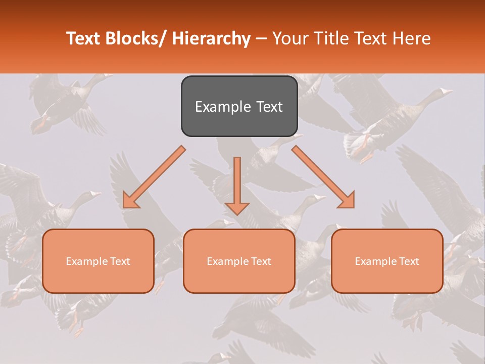 A Flock Of Birds Flying Through A Blue Sky PowerPoint Template