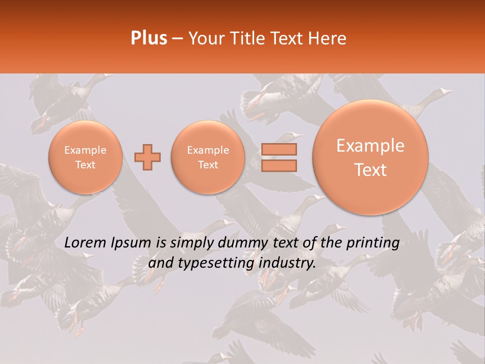 A Flock Of Birds Flying Through A Blue Sky PowerPoint Template