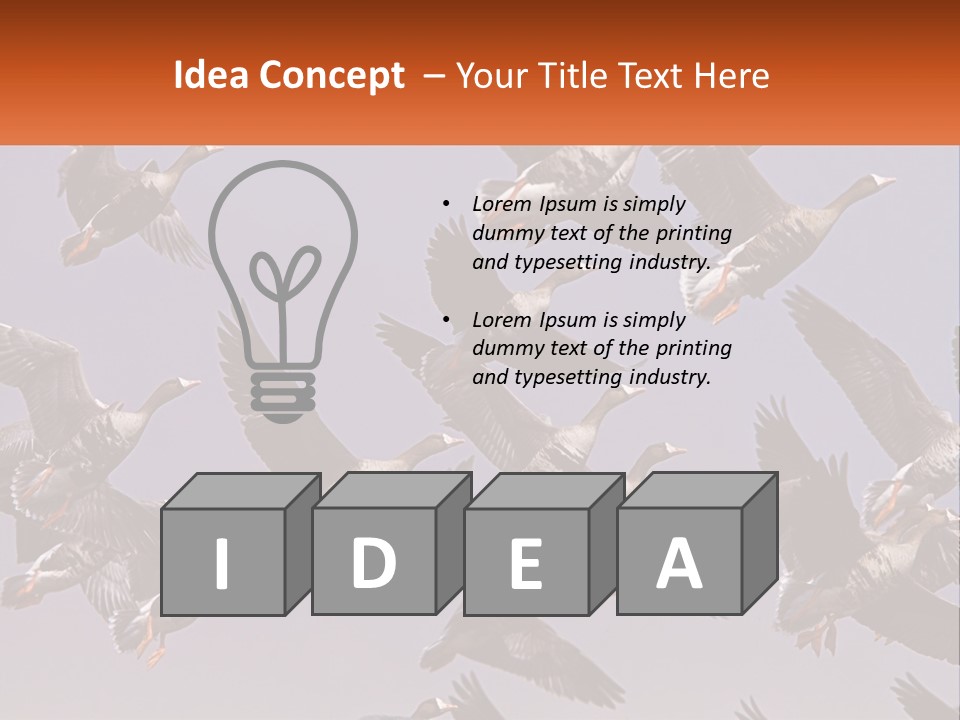 A Flock Of Birds Flying Through A Blue Sky PowerPoint Template