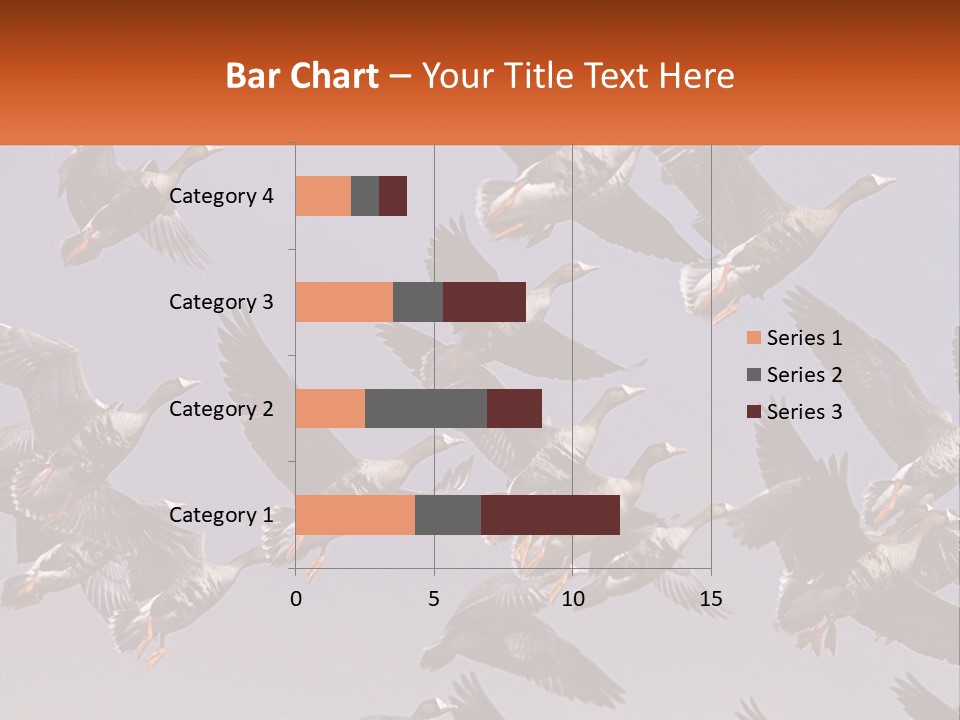 A Flock Of Birds Flying Through A Blue Sky PowerPoint Template