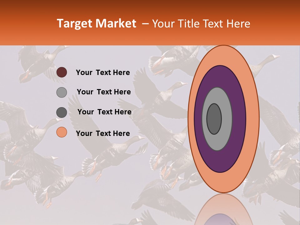 A Flock Of Birds Flying Through A Blue Sky PowerPoint Template