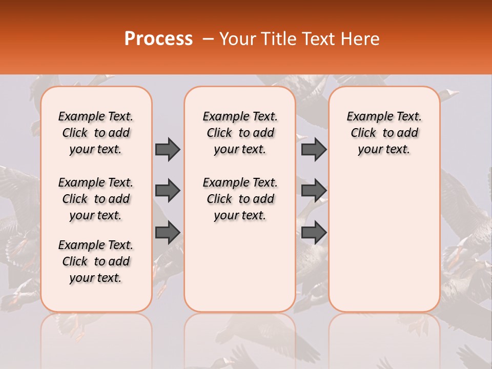 A Flock Of Birds Flying Through A Blue Sky PowerPoint Template