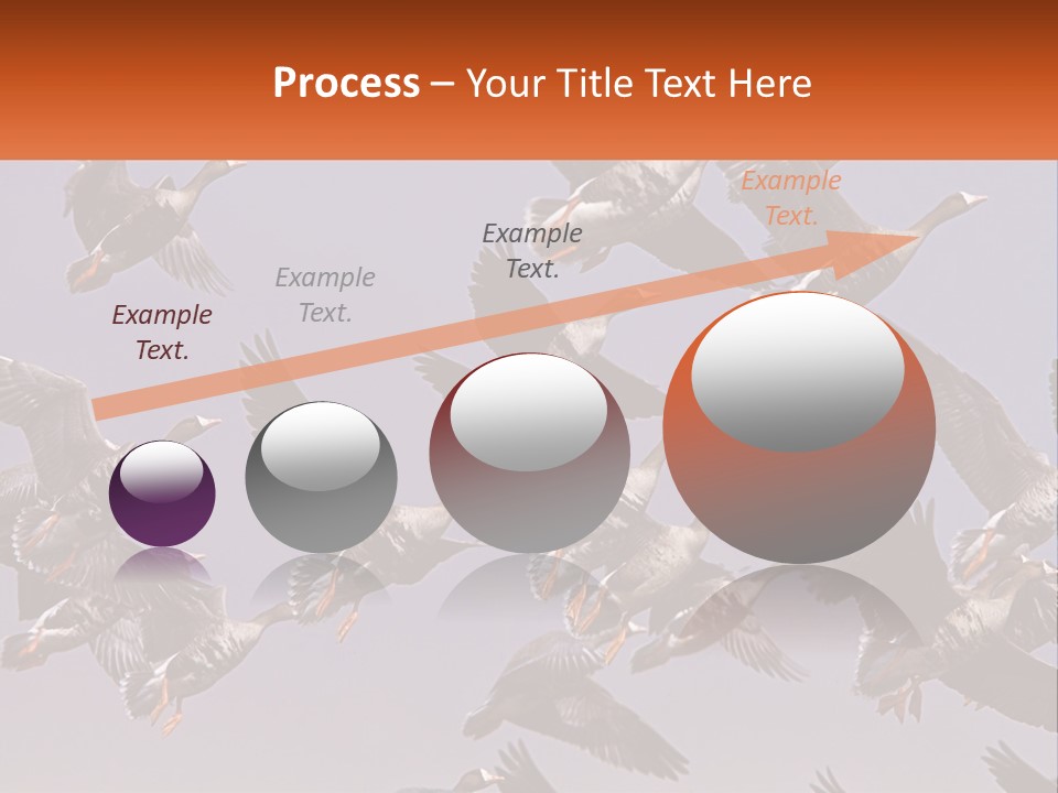 A Flock Of Birds Flying Through A Blue Sky PowerPoint Template