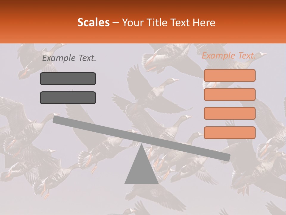 A Flock Of Birds Flying Through A Blue Sky PowerPoint Template