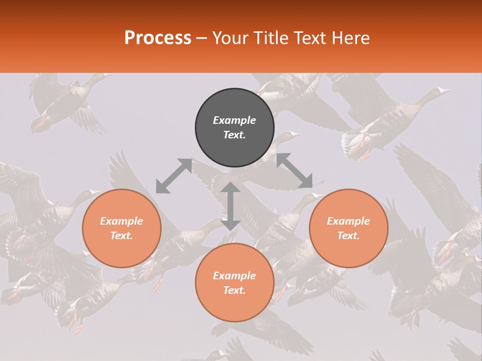 A Flock Of Birds Flying Through A Blue Sky PowerPoint Template