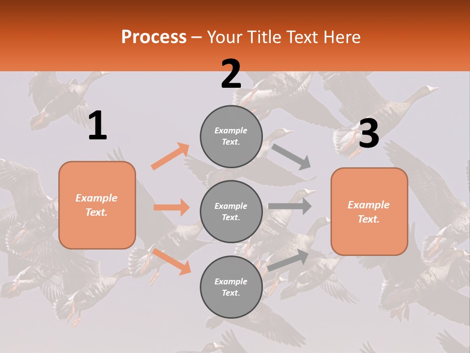 A Flock Of Birds Flying Through A Blue Sky PowerPoint Template