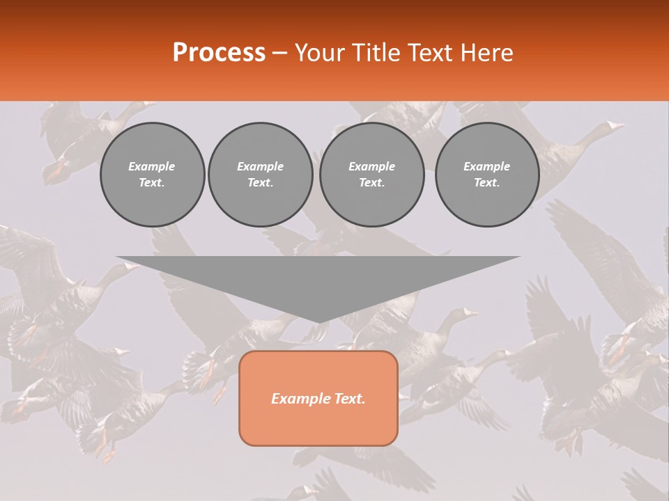 A Flock Of Birds Flying Through A Blue Sky PowerPoint Template