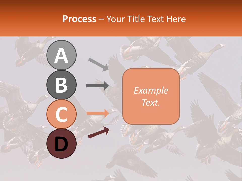 A Flock Of Birds Flying Through A Blue Sky PowerPoint Template