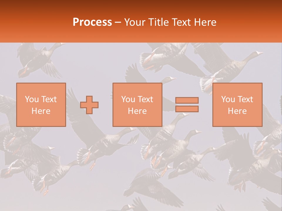 A Flock Of Birds Flying Through A Blue Sky PowerPoint Template