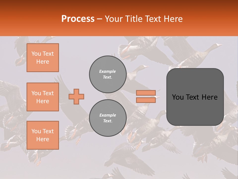 A Flock Of Birds Flying Through A Blue Sky PowerPoint Template