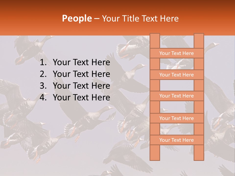 A Flock Of Birds Flying Through A Blue Sky PowerPoint Template