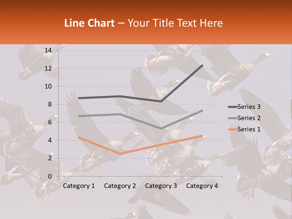 A Flock Of Birds Flying Through A Blue Sky PowerPoint Template
