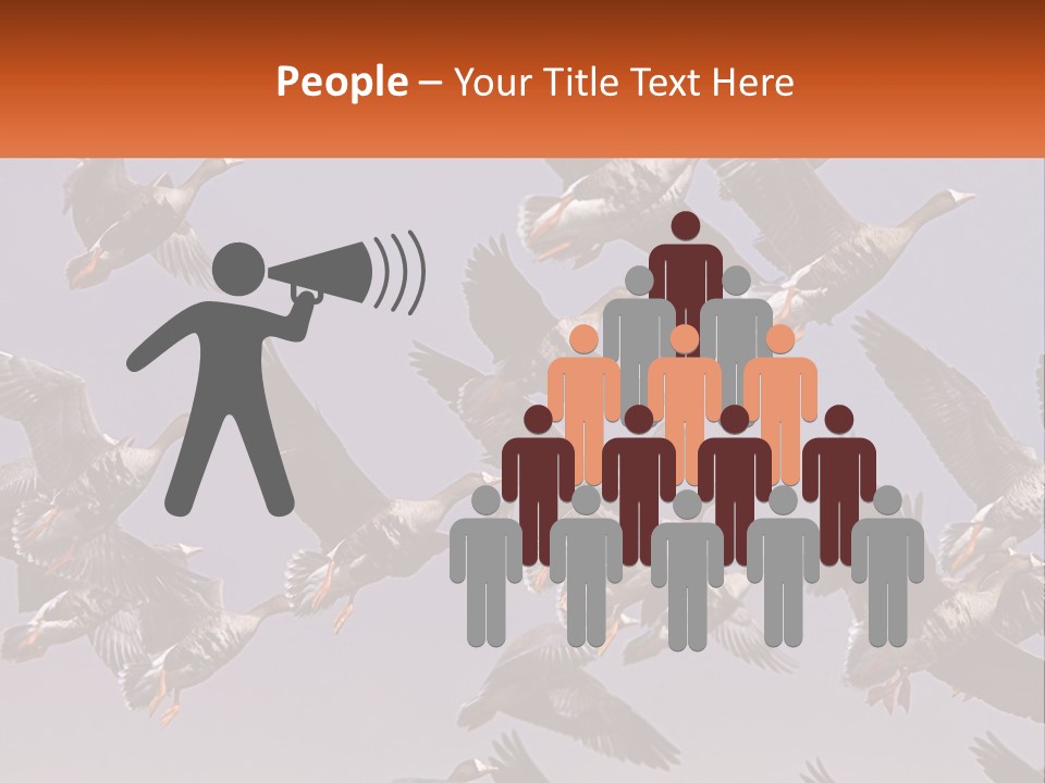 A Flock Of Birds Flying Through A Blue Sky PowerPoint Template