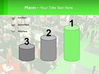 A Large Group Of People Standing Around A Booth PowerPoint Template