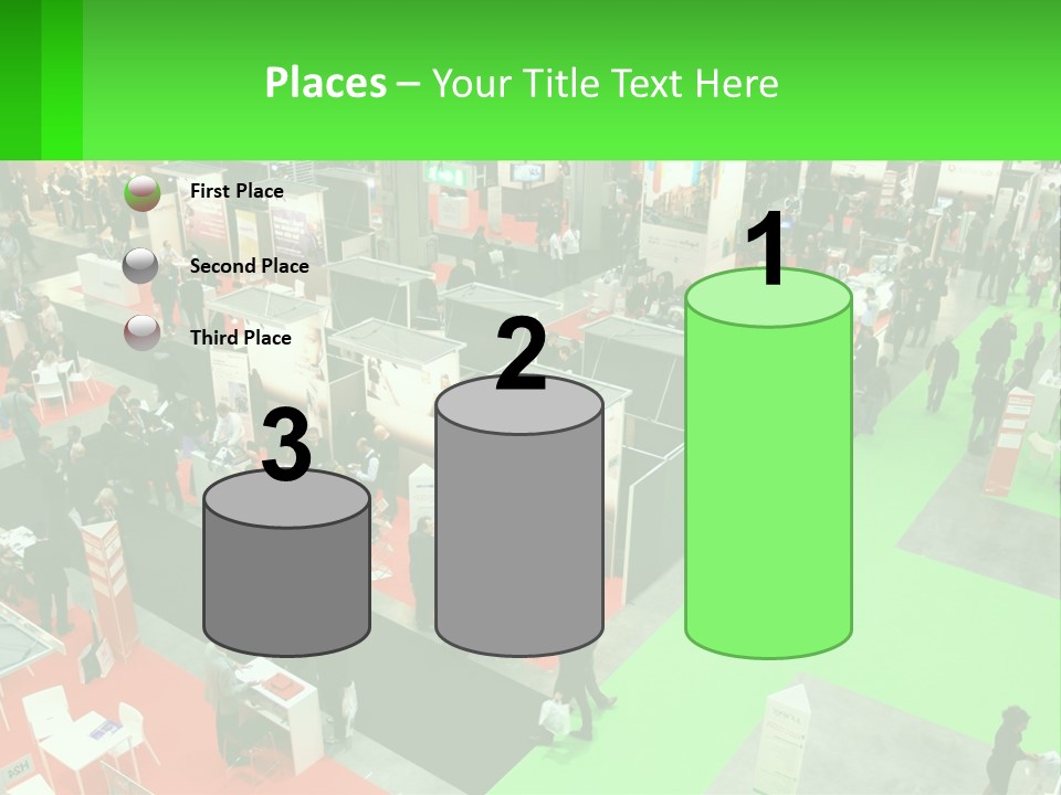 A Large Group Of People Standing Around A Booth PowerPoint Template