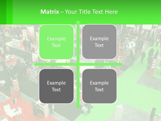 A Large Group Of People Standing Around A Booth PowerPoint Template