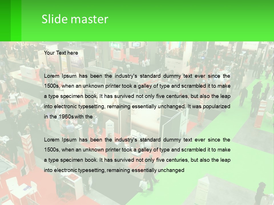 A Large Group Of People Standing Around A Booth PowerPoint Template