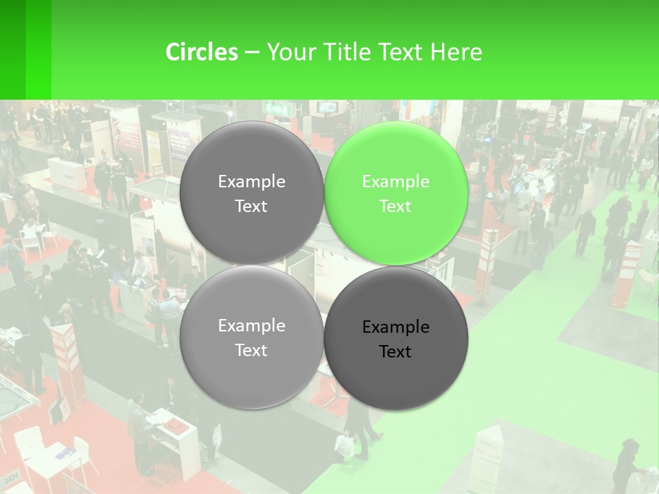 A Large Group Of People Standing Around A Booth PowerPoint Template