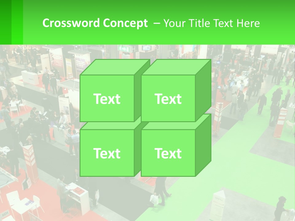 A Large Group Of People Standing Around A Booth PowerPoint Template