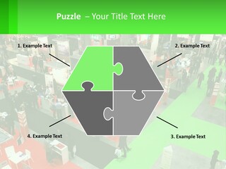 A Large Group Of People Standing Around A Booth PowerPoint Template