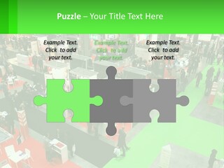 A Large Group Of People Standing Around A Booth PowerPoint Template