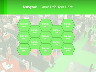 A Large Group Of People Standing Around A Booth PowerPoint Template