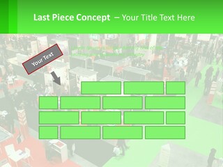 A Large Group Of People Standing Around A Booth PowerPoint Template