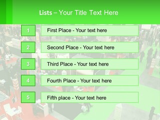 A Large Group Of People Standing Around A Booth PowerPoint Template