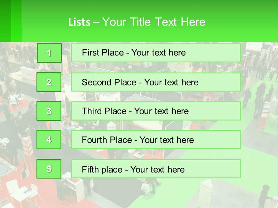A Large Group Of People Standing Around A Booth PowerPoint Template