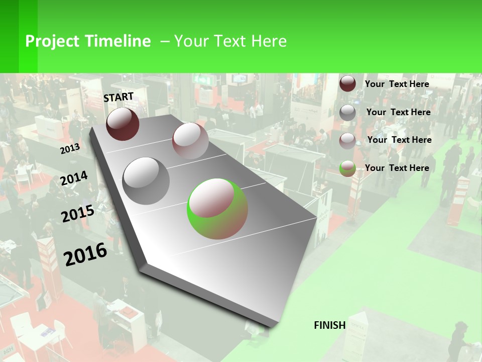 A Large Group Of People Standing Around A Booth PowerPoint Template