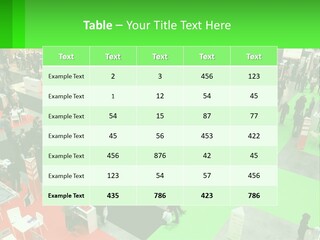 A Large Group Of People Standing Around A Booth PowerPoint Template