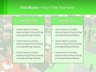 A Large Group Of People Standing Around A Booth PowerPoint Template