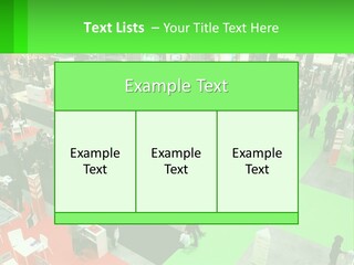 A Large Group Of People Standing Around A Booth PowerPoint Template