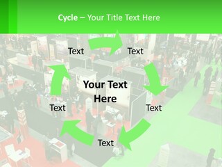 A Large Group Of People Standing Around A Booth PowerPoint Template