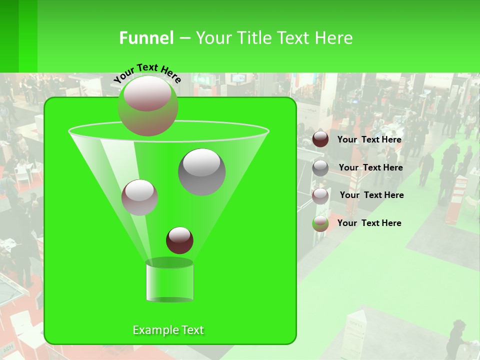 A Large Group Of People Standing Around A Booth PowerPoint Template