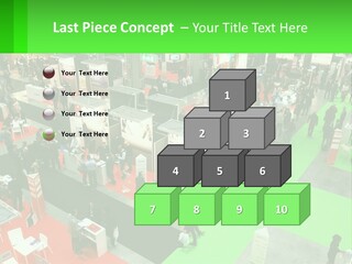 A Large Group Of People Standing Around A Booth PowerPoint Template