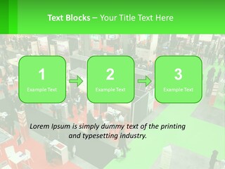 A Large Group Of People Standing Around A Booth PowerPoint Template