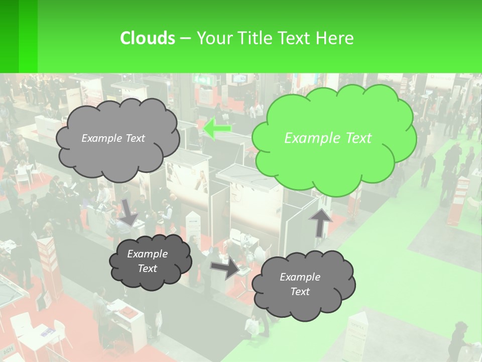 A Large Group Of People Standing Around A Booth PowerPoint Template