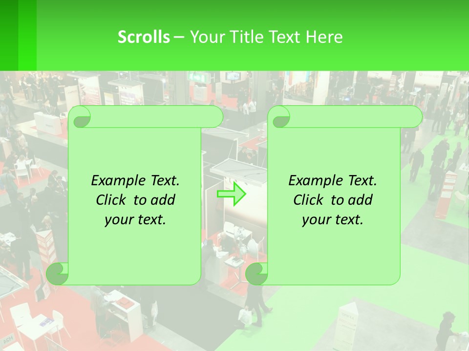 A Large Group Of People Standing Around A Booth PowerPoint Template