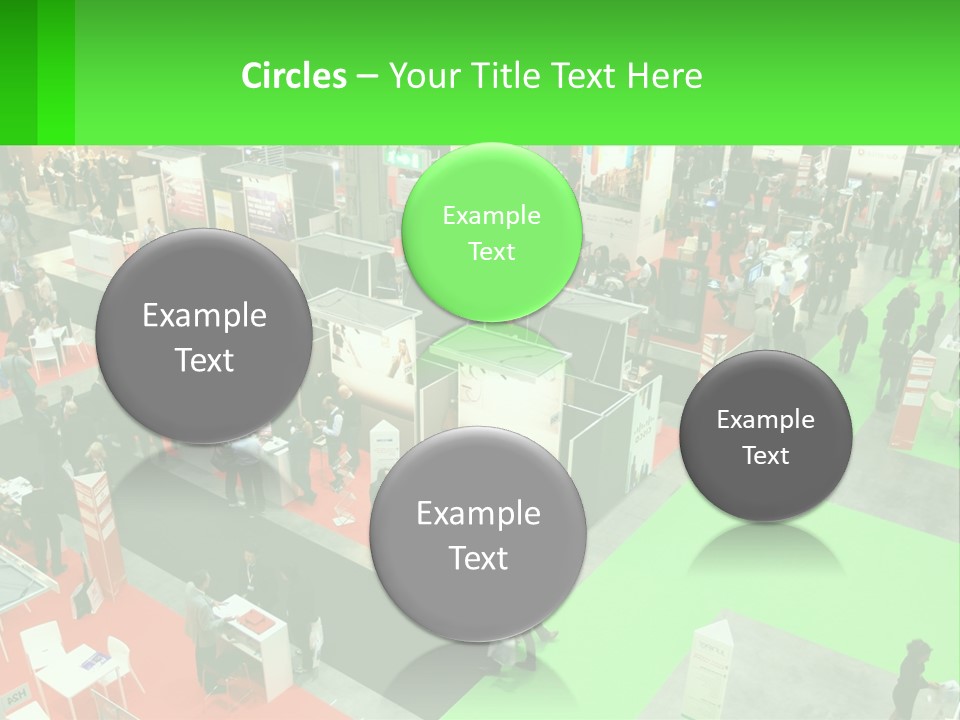 A Large Group Of People Standing Around A Booth PowerPoint Template