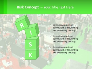 A Large Group Of People Standing Around A Booth PowerPoint Template