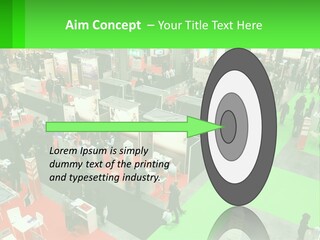 A Large Group Of People Standing Around A Booth PowerPoint Template
