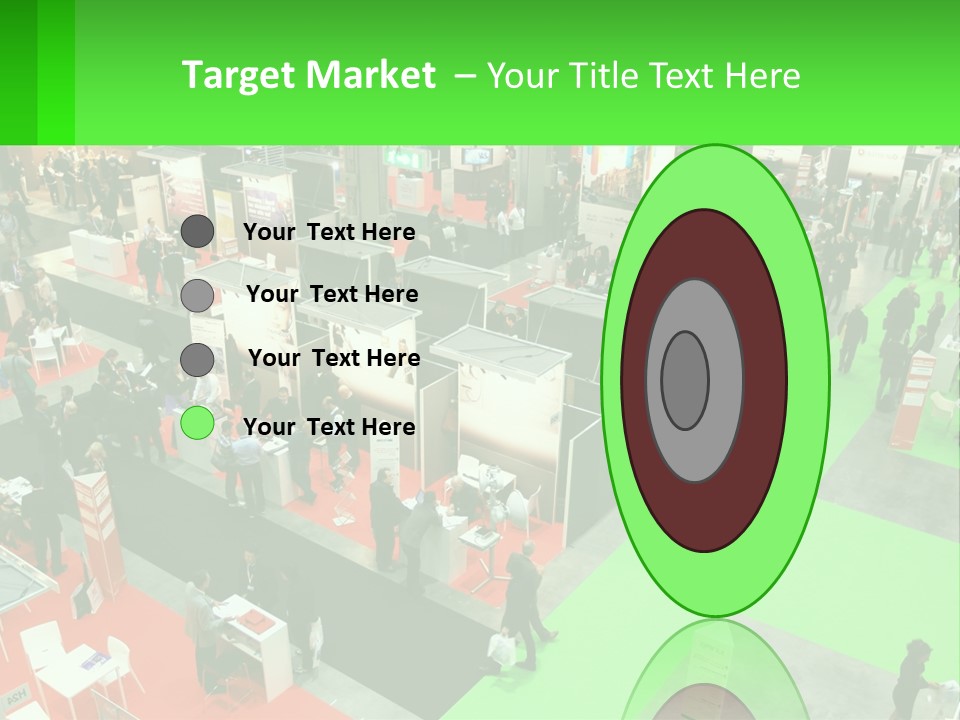 A Large Group Of People Standing Around A Booth PowerPoint Template