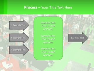 A Large Group Of People Standing Around A Booth PowerPoint Template
