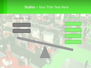 A Large Group Of People Standing Around A Booth PowerPoint Template